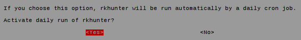 rkhunter reconfig screen 1